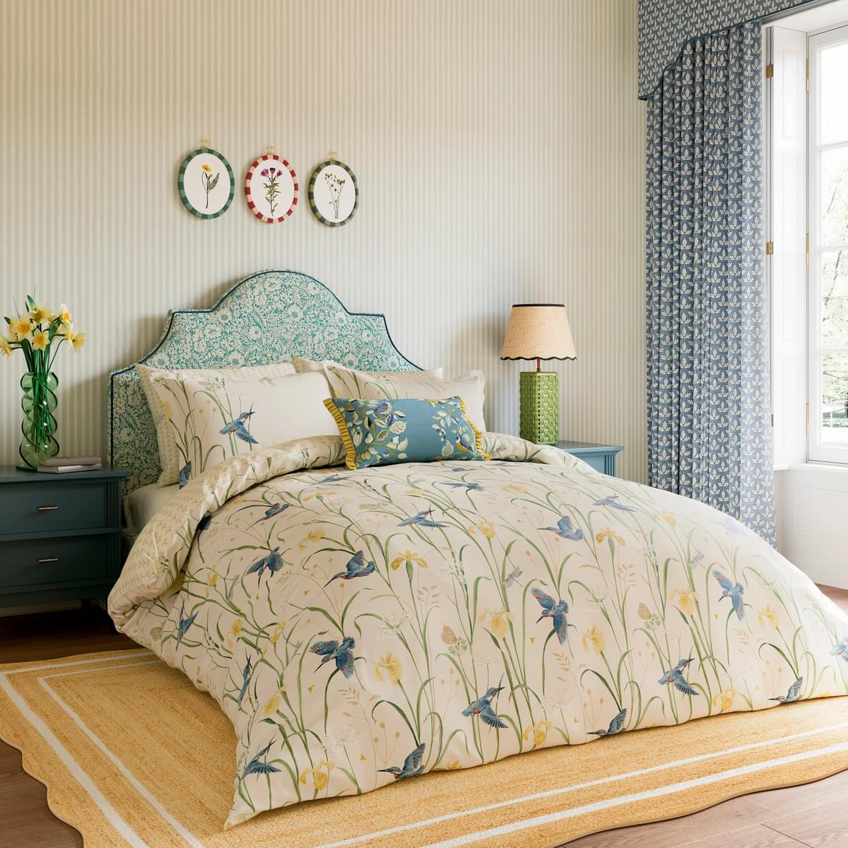 Kingfisher Iris Bedding By Sanderson X National Trust In Azure Linen